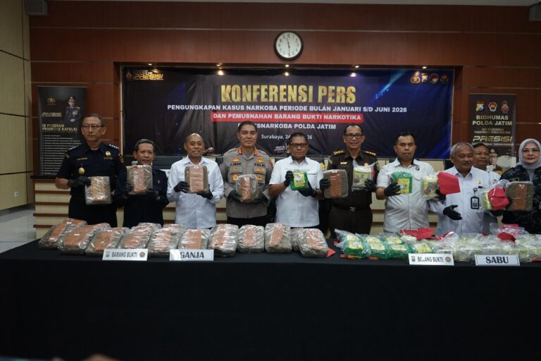 Polda Jatim Ungkap 3.157 Kasus Narkoba Semester I Tahun 2026, Selamatkan 2,79 Juta Jiwa dari Bahaya Narkotika